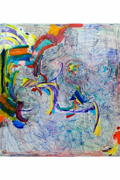 Joanne Greenbaum, "Untitled", 2014, oil on canvas, 90 x 80 in., 228.6 x 203.2 cm