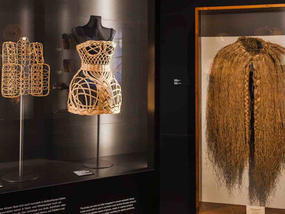 Verschiedene künstler:innen, All hands on, flechten! Ausstellungsansicht. Mit freundlicher genehmigung des Museums Europäischer Kulturen