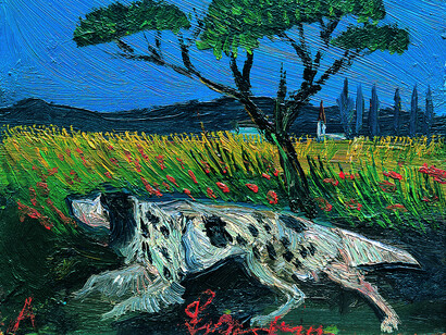 © Antonio Ligabue, Cane setter, 1958. Cortesía del Museo Histórico de la Infantería