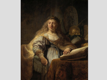 Rembrandt van Rijn (1606–1669), Minerve , 1635. Huile sur toile, 137 x 116 cm. Leiden Collection. Image courtesy of the Leiden Collection, New York.