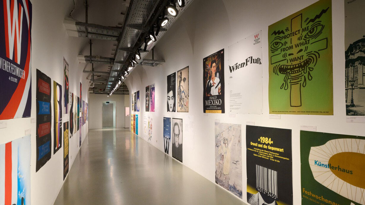 Hype und hochkultur. 75 jahre Wiener festwochen in plakaten, ausstellungsansicht. Mit freundlicher genehmigung des MAK