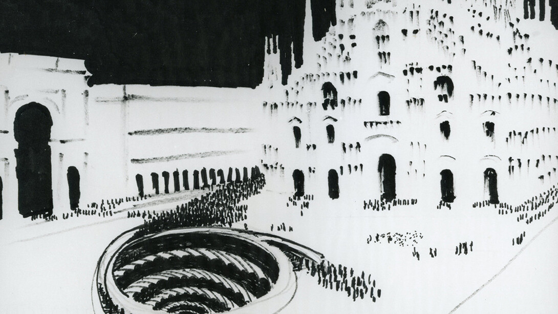 Progetto per una sistemazione della Piazza Duomo di Milano con una piazza a più piani per manifestazioni, 1970