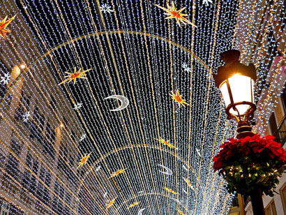 Luces navideñas en Málaga, España