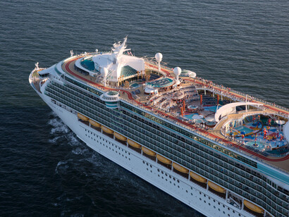 Aerial view of Freedom of the Seas
