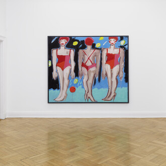 Elvira Bach, So rot, so rot, ausstellungsansicht. Mit freundlicher genehmigung der Galerie Friese