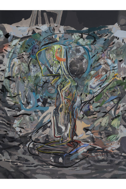 Elliott Hundley, Actor (Lavender), 2015, Oil on linen, 152.5 x 127 cm, 60 x 50 in.