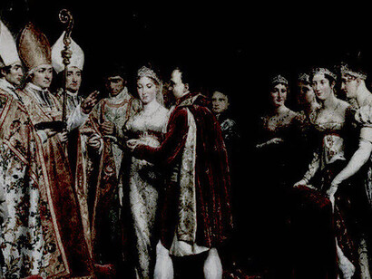 Matrimonio de Napoleón y María Luisa de Austria (detalle), por George Rouget