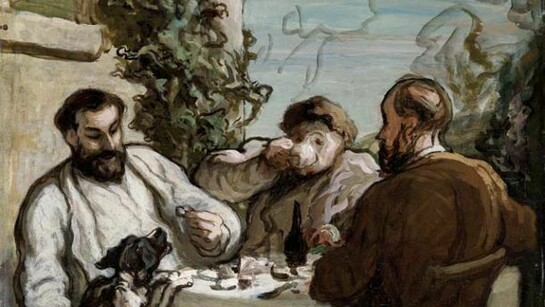 Honoré Daumier, Lunch in the Country, c. 1867-1868, Oil on panel, 26 x 34 cm, National Museum of Wales, Cardiff, Photo © National Museum of Wales