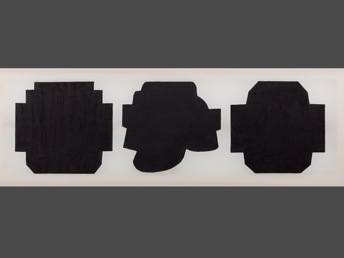 Julie Umerle, Rewind Triptych, 2015, Acrylic on polyester, 60 x 180 cm
