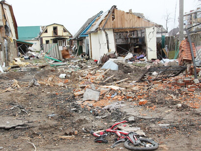 Borodianka, a settlement in Kyiv Oblast, Ukraine, suffered severe destruction from shelling and bombing during the 2022 Russian invasion