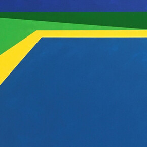 Elisa Contemporary Art. Martha Hughes, Scene 257, Pool with Ocean View, Acrylic on Panel, 9x12. 