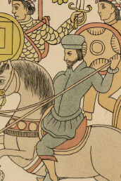 Detalle del "Lienzo de Tlaxcala", reproducción realizada por Manuel de Ylláñez en 1773