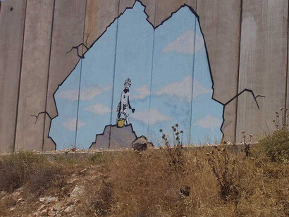 Muro que separa los territorios palestinos de Israel