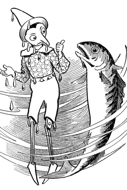 Charles Copeland, Le avventure di Pinocchio , illustrazione a pagina 204, 1904