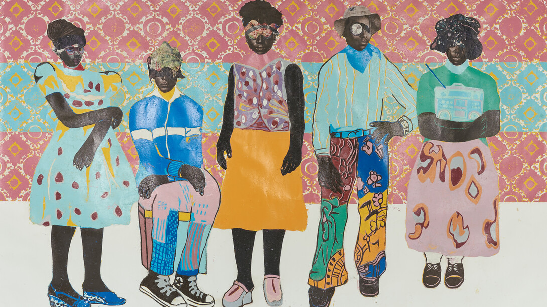 Franklyn Dzingai, Afternoon photoshoot, 2021 cardprint and collage on Fabriano