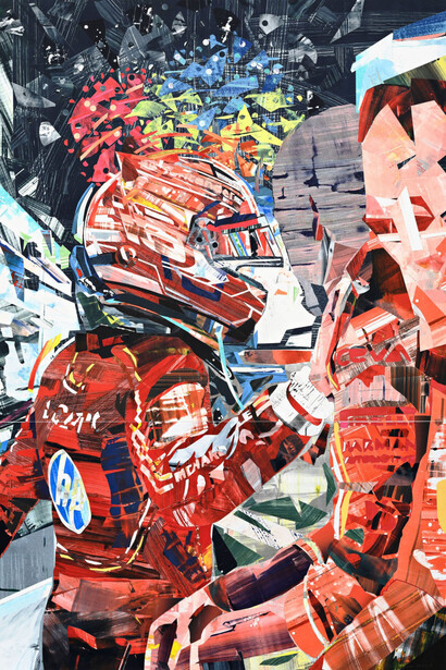 Michael Kagan, Ascension (to the podium with fireworks), 2025. Courtesy of Pace Prints