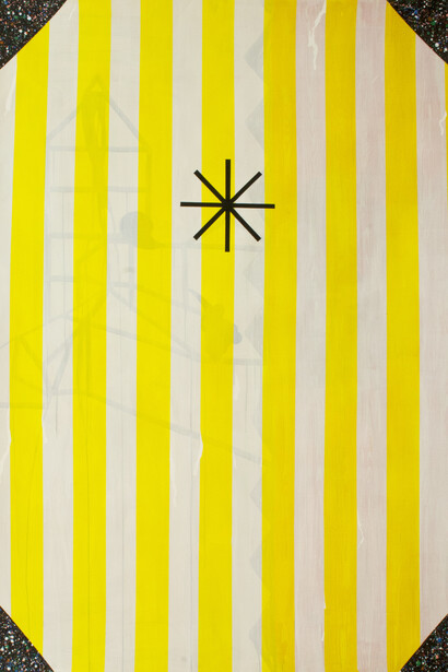 De Cómo Todo Es Posible, 2014. acrílico y acuarela sobre papel. 220 x 152 cm