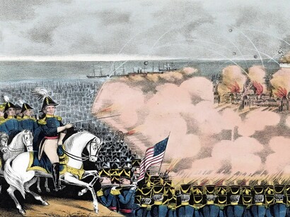 Bombardeo de Veracruz, México, en marzo de 1847, durante la primera intervención estadounidense
