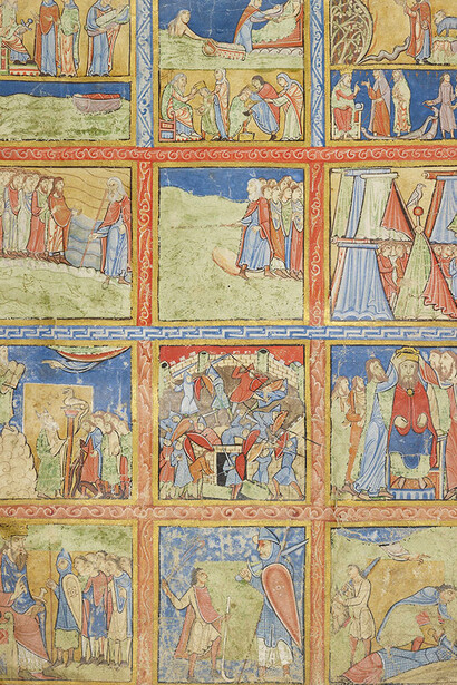 Scenes from the Bible , Single leaf from the Eadwine Psalter England, Canterbury, Christ Church Priory (detail), 1155–60. Courtesy of Morgan Library & Museum