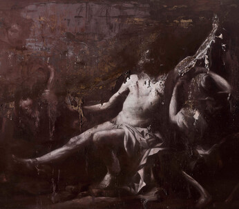 Nicola Samorì, Ebbro, 2011, oil on canvas, 300 x 200 cm