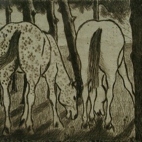 Felix Pissarro, Two Horses Grazing under the trees