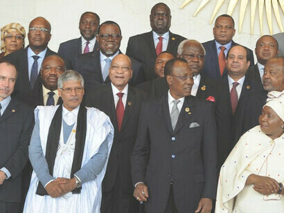 O Presidente Jacob Zuma com outros Chefes de Estado na 26.ª Cimeira da União Africana, Adis Abeba, Etiópia, 2016