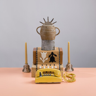 Carolyn Hazel Drake, The Skies are Cloudless and the River Waters Clear (I), 20x16x20 inches, mixed media. Courtesy the artist and Hanson Howard Gallery