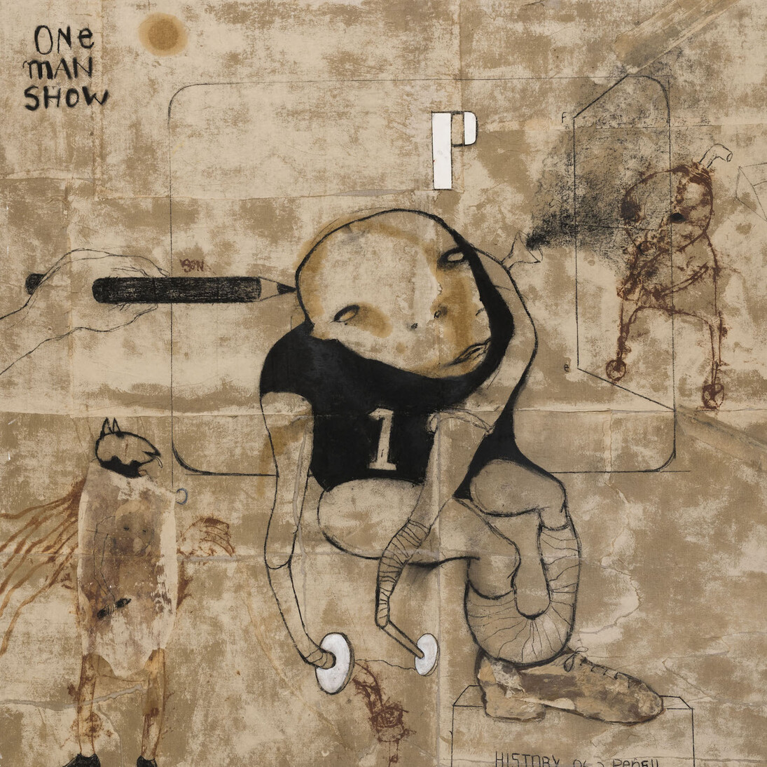 Marco Fantini, One Man Show, 2015, tecnica mista su tela, 180x200 cm. Courtesy of MAC