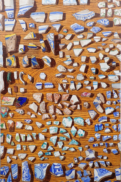 João Francisco, Untitled, The Archaeologist Gardener, 2015, oil on canvas, 150 x 90 cm 