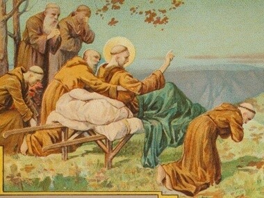  Liebig Chromos. Trade card. Serie 1183, la vita di San Francesco d'Assisi, n. 6. 1926. Collezione privata 