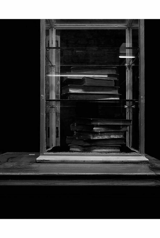 Sarah Jones, Cabinet (XIII) (Tractatus), 2014, C Print from black and white negative, 23 5/8 x 18 7/8 inches (unframed) (60 x 48 cm). Courtesy Anton Kern Gallery, New York