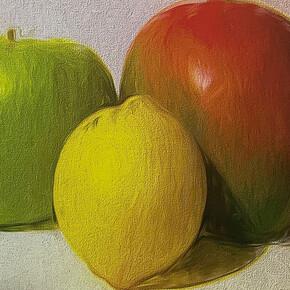 Sheila Smith, Three fruits. Courtesy of Viridian Artists