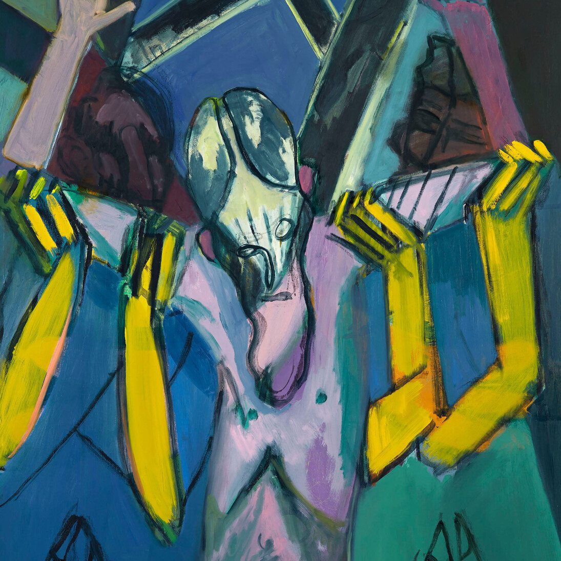 Ansel Krut, Last Man Standing, 2014, oil on canvas, 116 x 102 cm, 45 5/8 x 40 1/8 ins, Courtesy of Stuart Shave/Modern Art, London