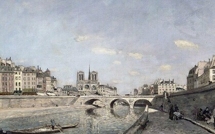 Johan Jongkind, "El Sena y Notre-Dame en París", óleo sobre lienzo, 1864