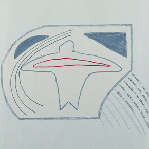 David Tremlett, drawing #3 (I’ll fly), 1982. Per gentile concessione di Palazzo Magnani