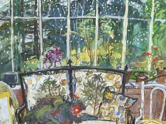 Duncan Shanks, Rainy Day, June, acrylic on paper, 54cm x 46cm