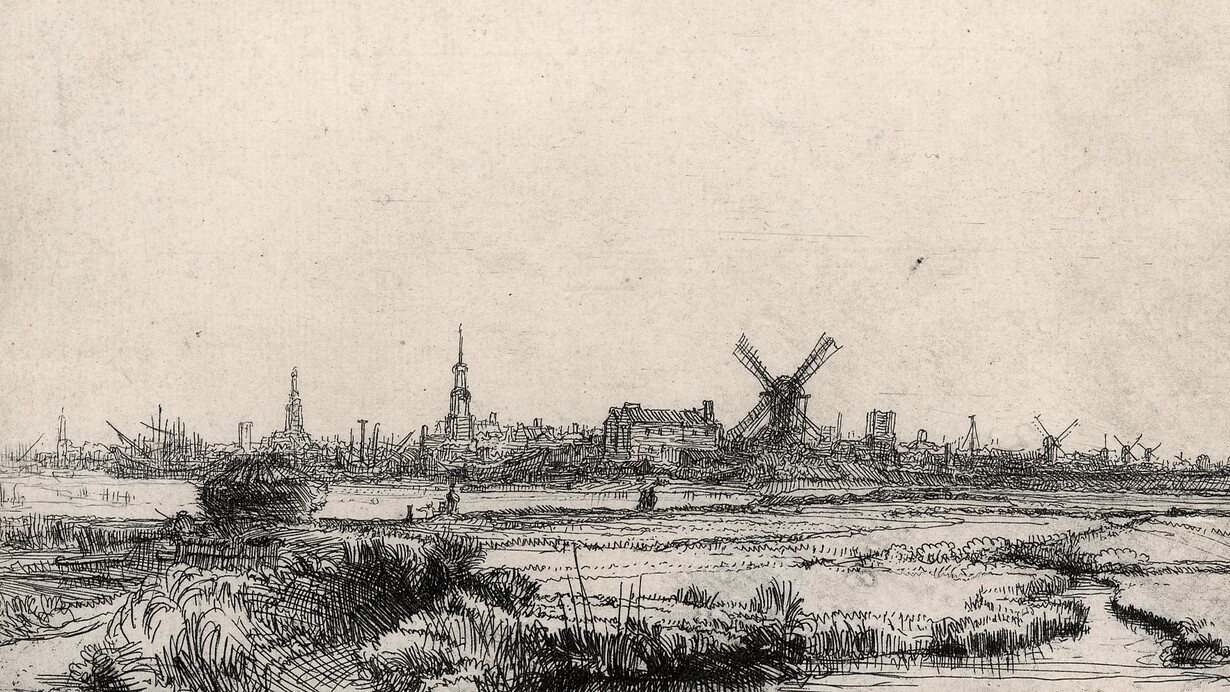 Rembrandt, View of Amsterdam, ca. 1640–1641. Cortesía del Museum Het Rembrandthuis