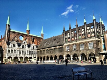 Lübeck. Prefeitura e Igreja de Santa Maria