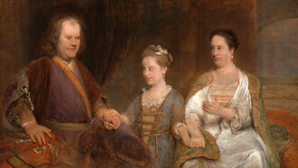 Arent de Gelde, Retrato de Hermanus Boerhaave con su esposa Maria Drolenvaux y su hija Johanna Maria 