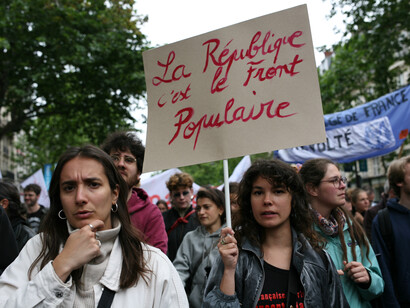 Manifestation du Front Populaire à Paris, 15 juin 2024. Photo per Jeanne Menjoulet