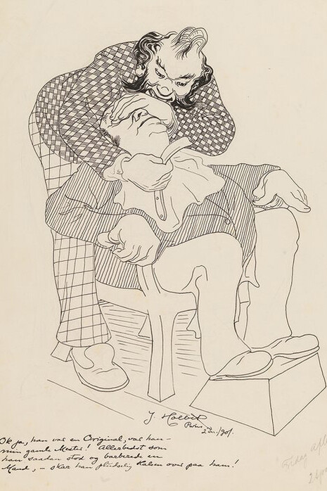 Johannes Holbek, The barber, 1901. The Royal Collection of Graphic Art, SMK