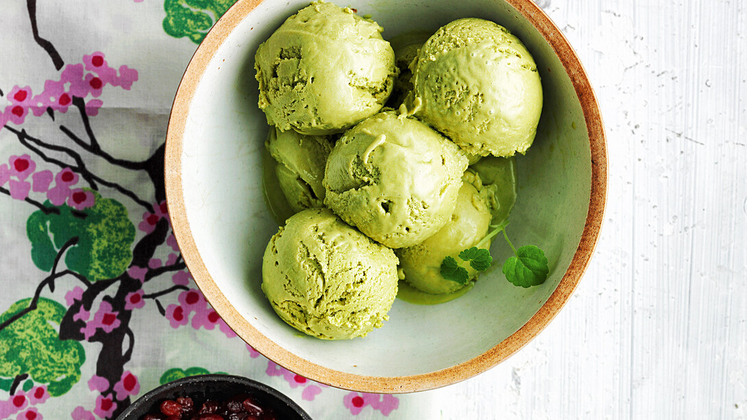 Una coppa di gelato al Matcha