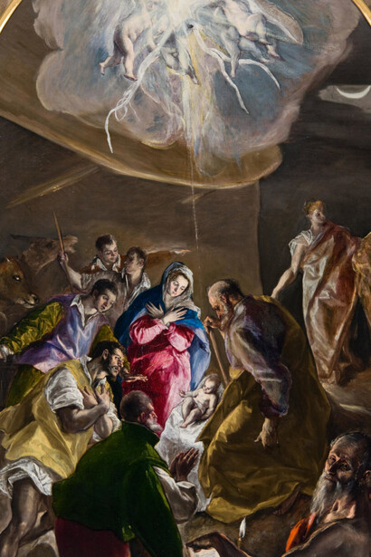 El Greco, La doración de los pastores (detalle), 1577-79. Cortesía del Museo Nacional del Prado