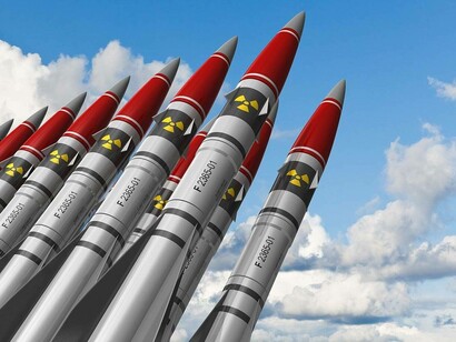 An arsenal of nuclear weapons aimed at the sky to cause havoc and irreparable damage 
