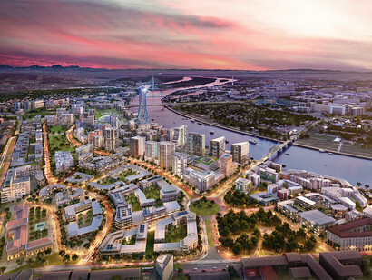 New Belgrade facing the Danube river