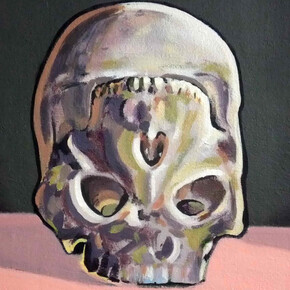 Darren Coffield, Skull, acrylic on canvas 