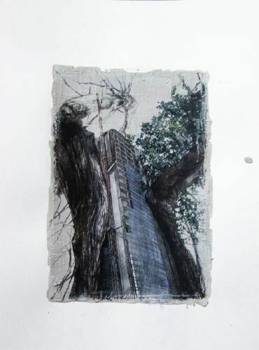 Walter Trecchi, Antropico-Naturale XXVI, 50 x 35 cm, mixed media on paper, 2012