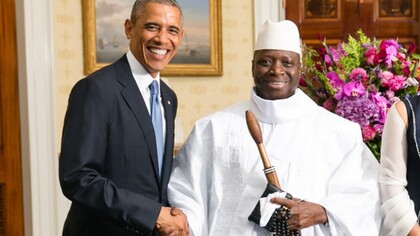 Barack Obama con Yahya Jameh, presidente de Gambia desde 1994