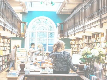 Readers looking around for that perfect book at Daunte Books in Marleybone