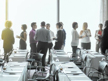 Empleados después de una sesión de trabajo